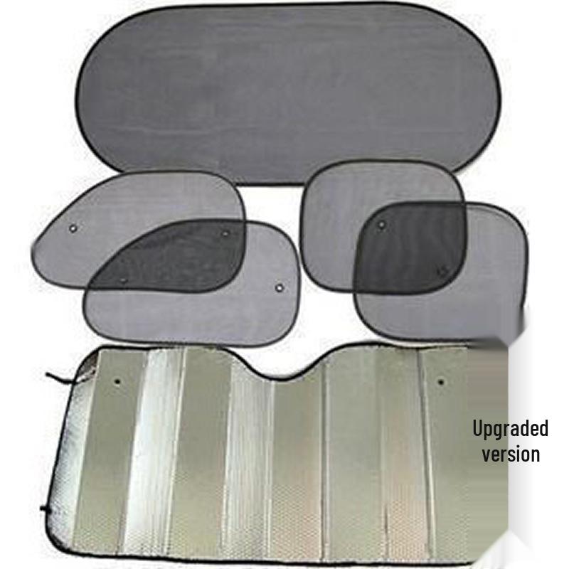 6-Piece Car Sunshade Set for Summer: Front, Side, Slanted, and Rear Windows