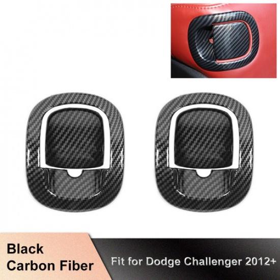 Seat Backrest Adjust Handle Cover Interior Trim For Dodge Challenger 12+Carbon