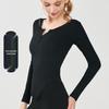 Women's V-Neck Slim Fit Long Sleeve Sports Base Layer Yoga Top