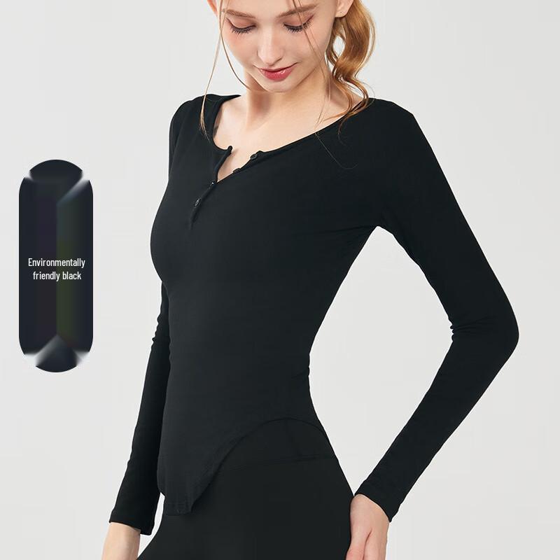 Women's V-Neck Slim Fit Long Sleeve Sports Base Layer Yoga Top