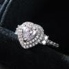 New Delicate Couple Anniversary Rings for Women Heart Ring Love Gift Dazzling CZ Stone Statement Accessories