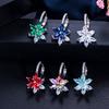 E0254 Kleine frische Blumen Ohrstecker, glänzende Markise Zirkon Ohrringe mehrfarbig optional