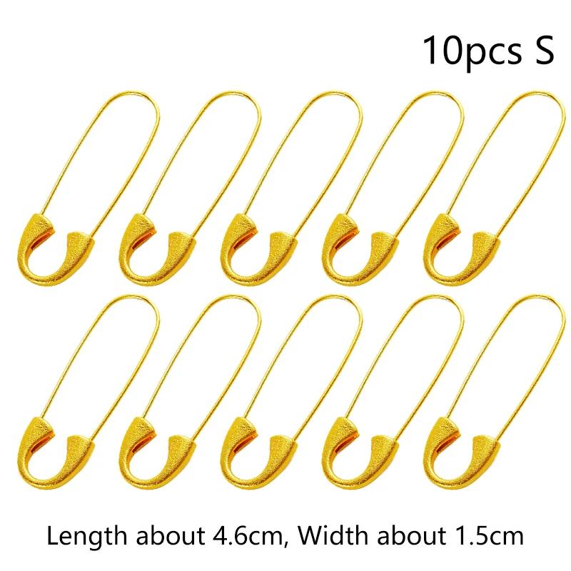 5/10 Stück Goldene Metall-Sicherheitsnadeln Heavy Duty Mit Loch Für Brosche Schmuck Basteln Bekleidungszubehör Nadeln Stecknadelkissen