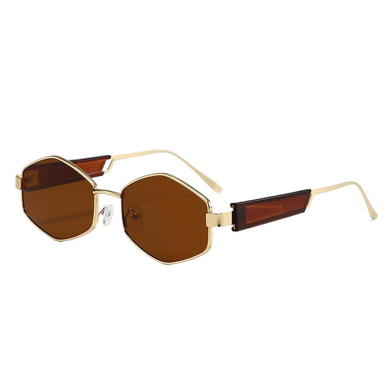 New Diamond Shaped Sunglasses for Women Metal Small Frame Concave Design Photography Glasses Fashion Sun Glasses