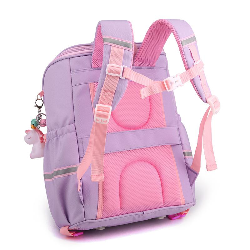 Children's Elementary School Girl Cute Cartoon High End Dragging Burden Reduction Stairs Student Shoulder Lever Schoolbag Six Rounds