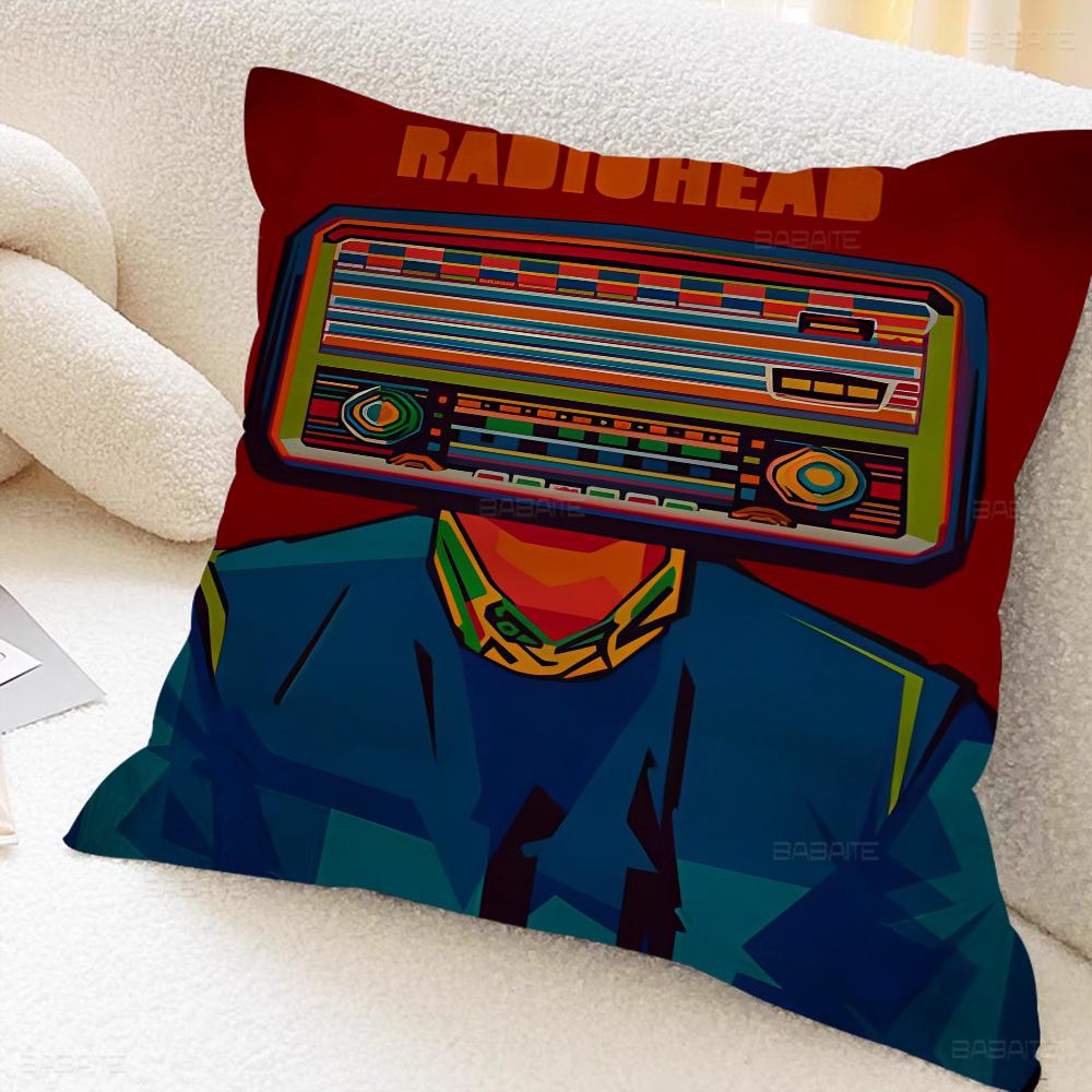 R-Rock Band Radio-head Music Pillow Cushion Cover Pillowcase Living Room Sofa Home Decor Customized