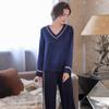 Long Sleeve Silk Pajamas Women's Set Comfortable Women's Pajamas Solid Color Casual Pajamas Set Luxurious Top and Pants Pajamas