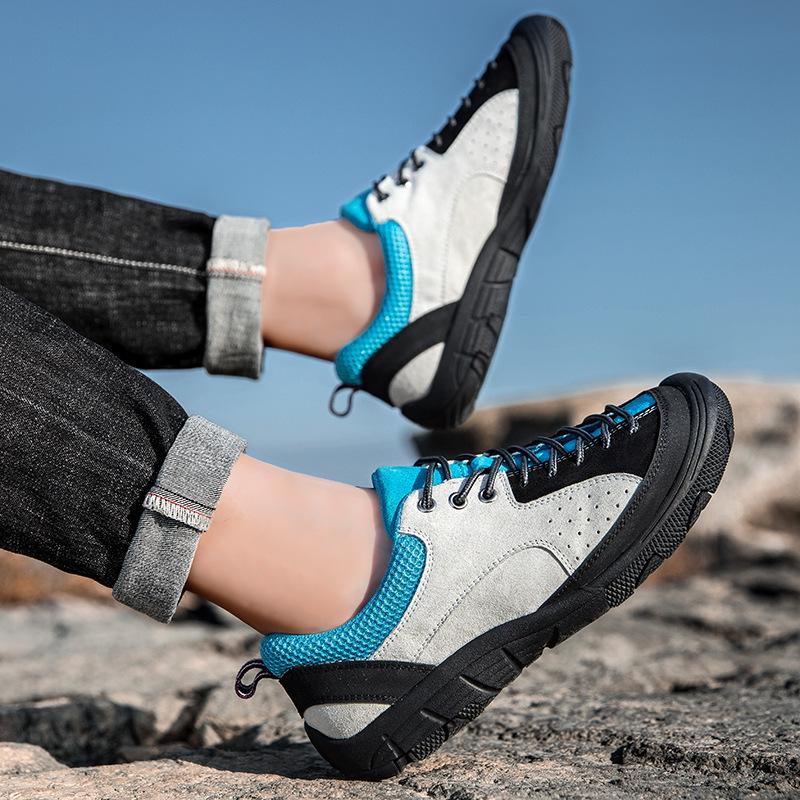New Spring Arrival: Large Size Men's Leather Casual Sports Shoes - Non-slip, Wear-resistant for Outdoor Hiking and Travel