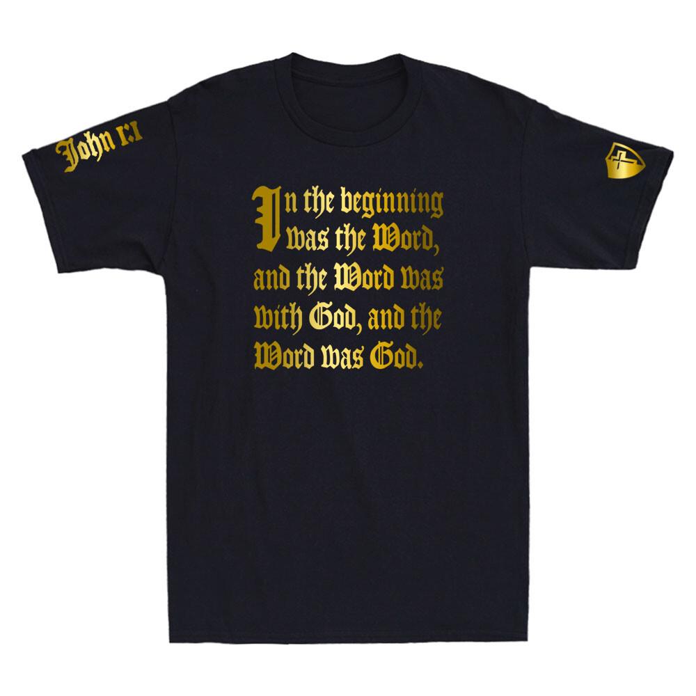 Jesus Christ John 1:1 Gospel Verse Psalm Proverbs Scripture Funny Mens T-Shirt XL