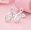 925 Sterling Silver AAA Zircon Figure Eight Pierced Earrings Fashion Wedding Jewelry