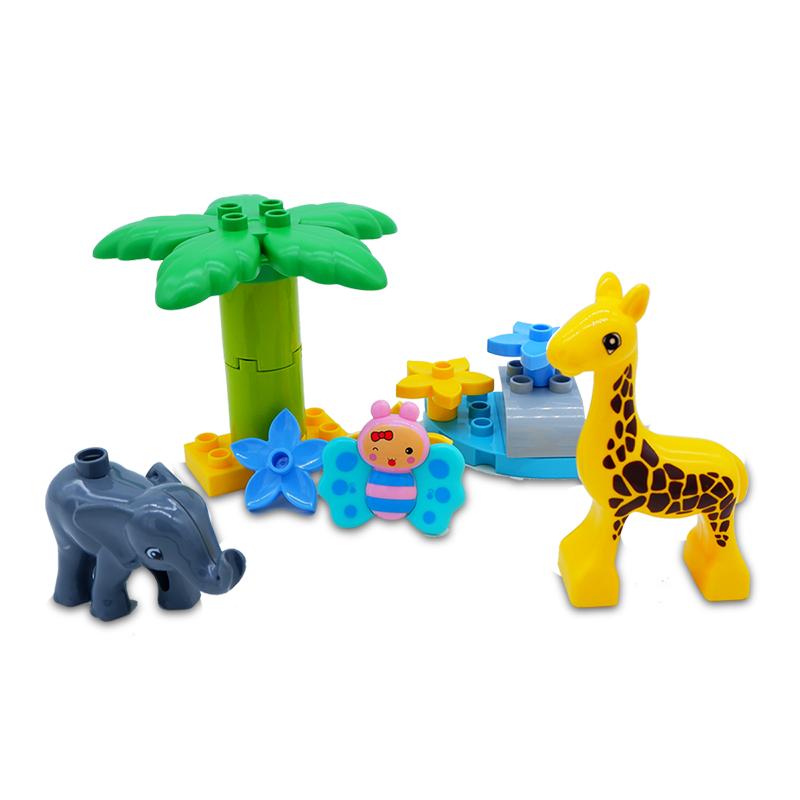 

Big Size Building Blocks Set Compatible Duplo Train Animals Digital Model Toddlers Educational Cars Bricks Toys Kids Gifts