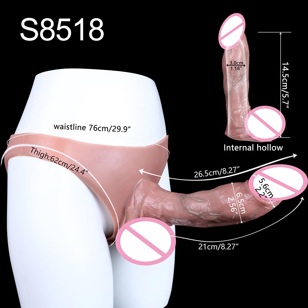 SXXY Realistic Hollow Dildo Pants Silicone Male Strap-on Penis Sleeve Lifelike Sex Toys For Men Dick Extender Women Gay