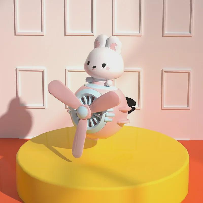 Duck Car Air Freshener: Cute Cartoon Aromatherapy Fan & Interior Ornament (Pink)