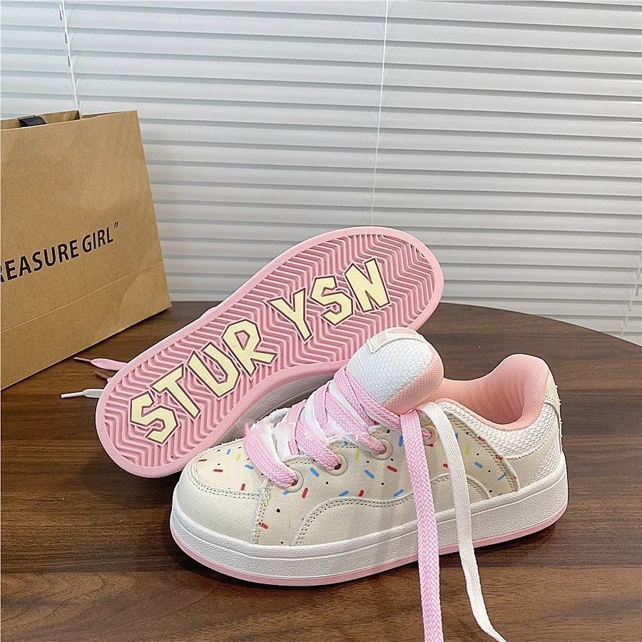 Design Board Shoes Women's Tide Spring New Niche Versatile Casual Thick-soled Heightening Bread Shoes