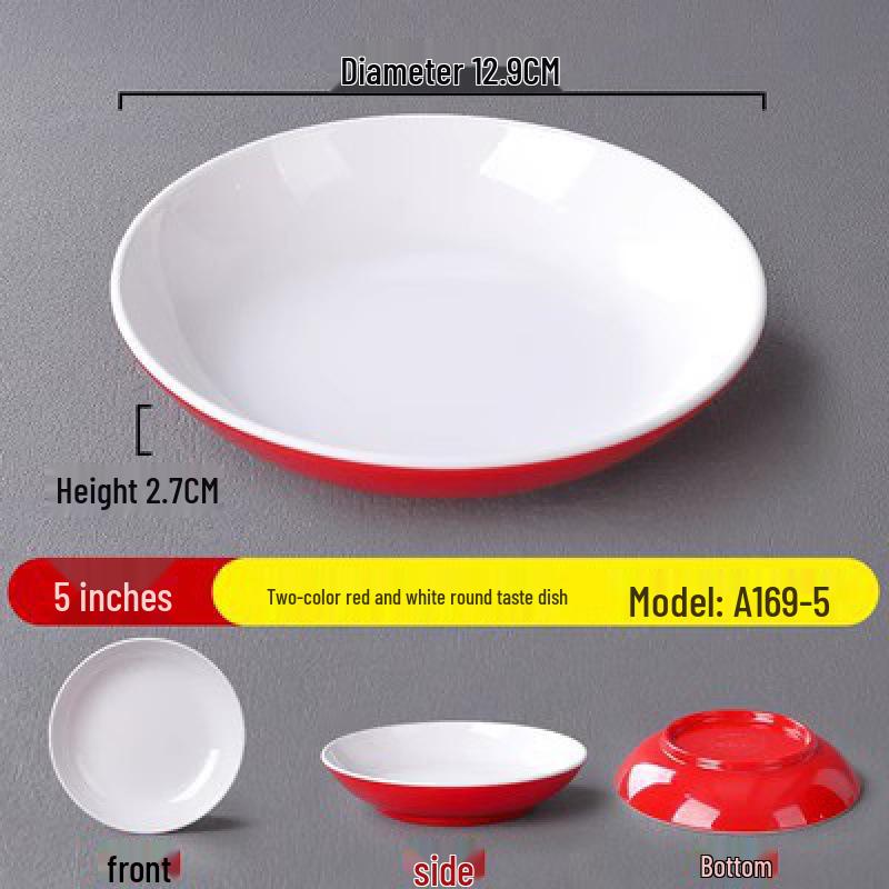 

Nordic Style Plastic Porcelain-Look Round Dinner Plate for Buffet & Western Cuisine