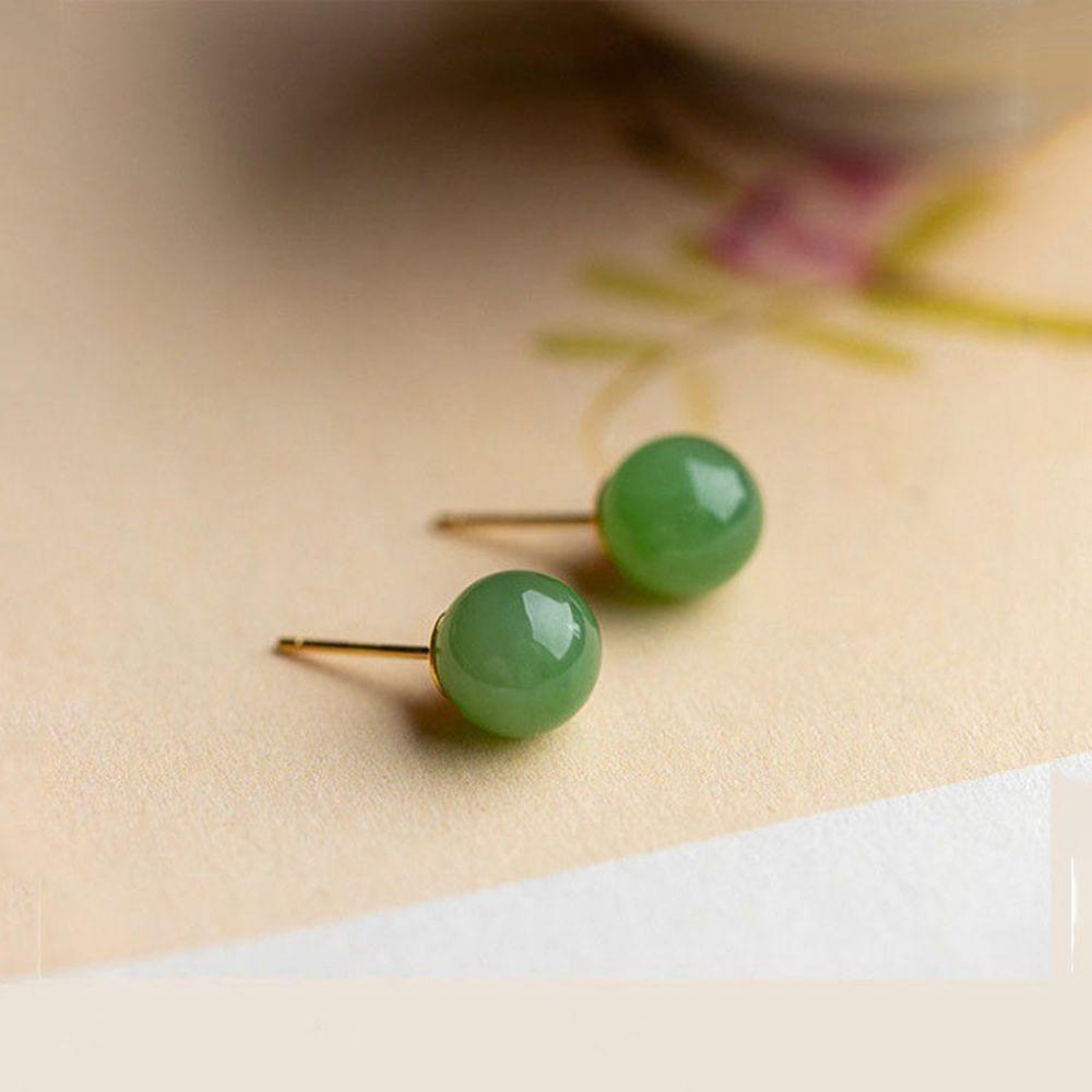 Geometry Round Green Female Earrings   Earrings Korean Style Earrings Bead Stud Earrings