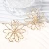 New exaggerated and fashionable hollow versatile alloy flower stud earrings, creative and simple daily commuting models