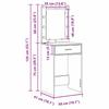 Makeup Table with Mirror Lighting (3 pcs) Brown Particleboard
