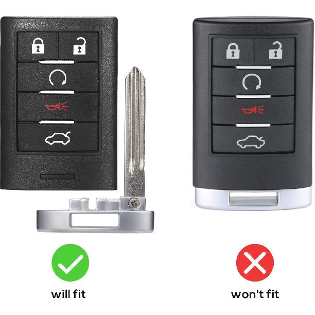 Key Fob VOFONO Keyless Entry Remote Smart Replacement Compatible With Cadillac CTS 2008-2015/ STS 2008-2011 (FCC ID: M3N5WY7777A) 5 Buttons