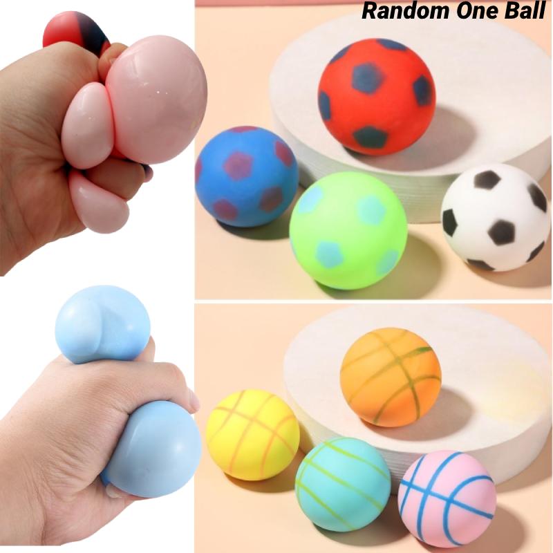 Color 1ps Random Football Basketball Mochi Squishy Toy Balls Game Stress Relief