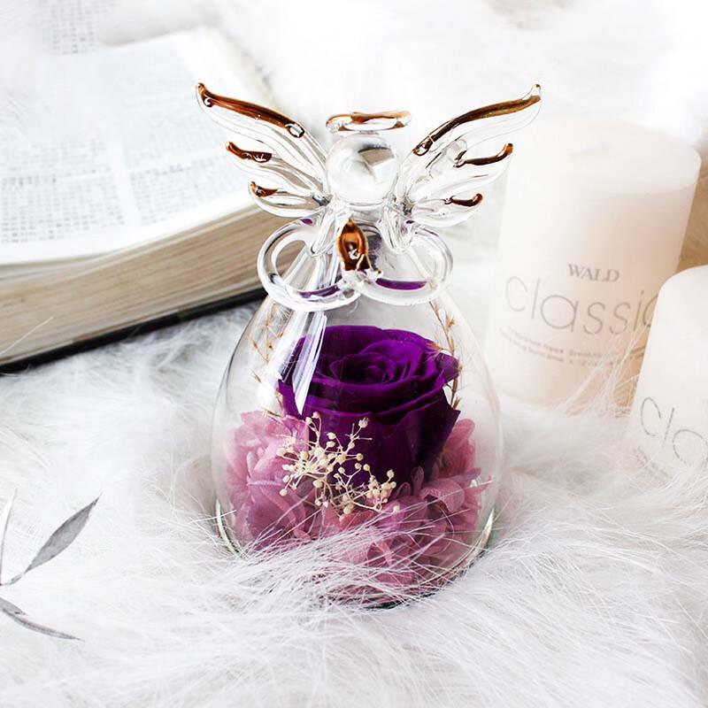 Ins Style Angel Preserved Rose Glass Dome