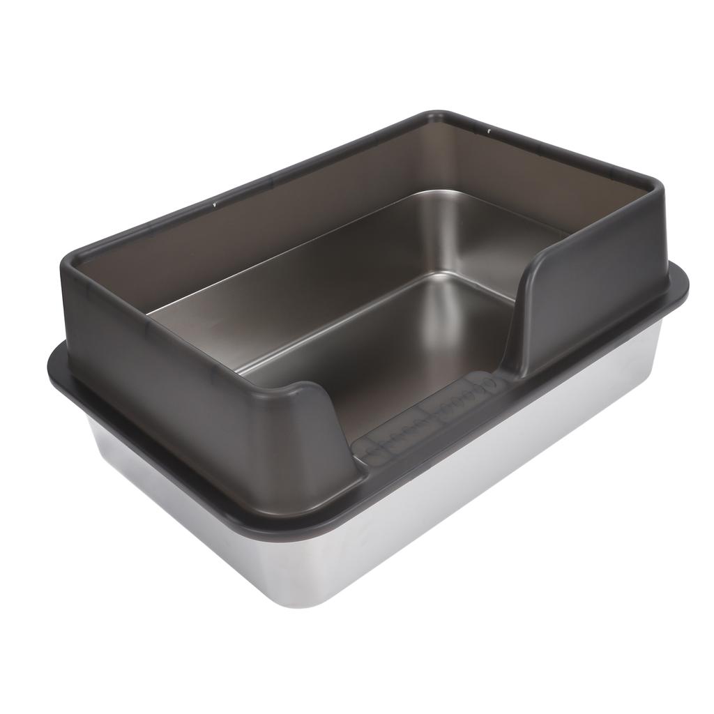Stainless Steel Litter Box High Sides Anti Splashing Easy To Clean Enclosed Cat Litter Box for
