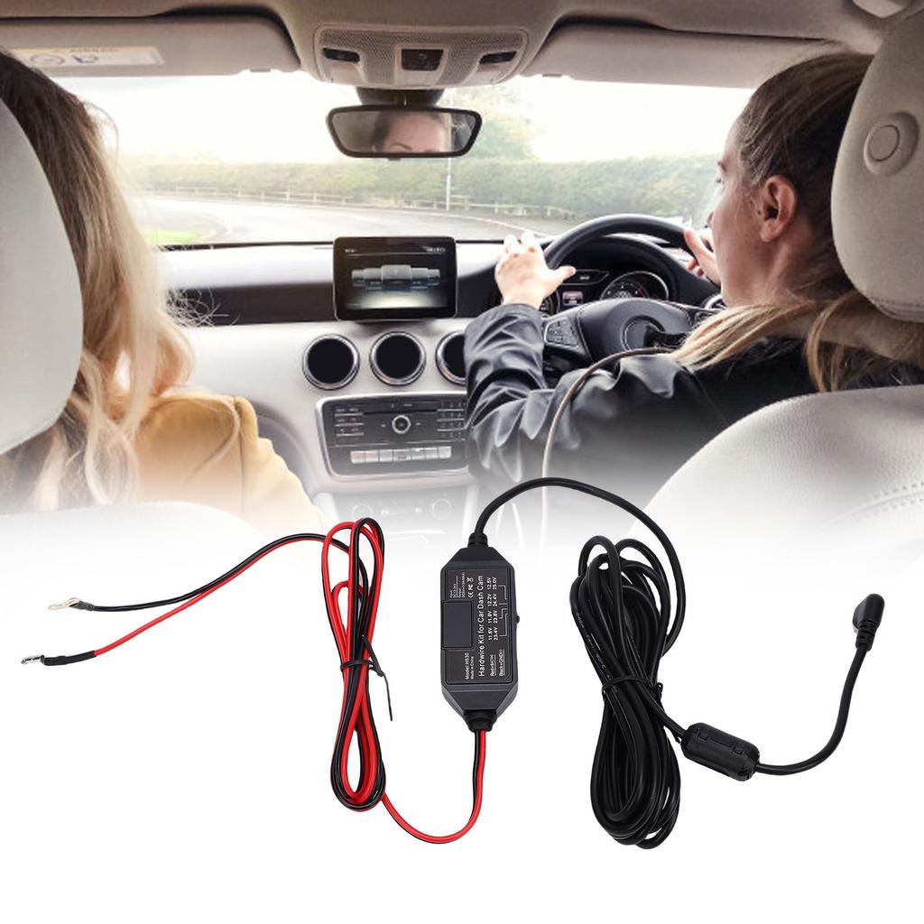 Cam Hardwiring Kit Supports 24Celsius7 Parking Real Time Voltage Display USB C Camera Power Cord with Indicator for Truck Car