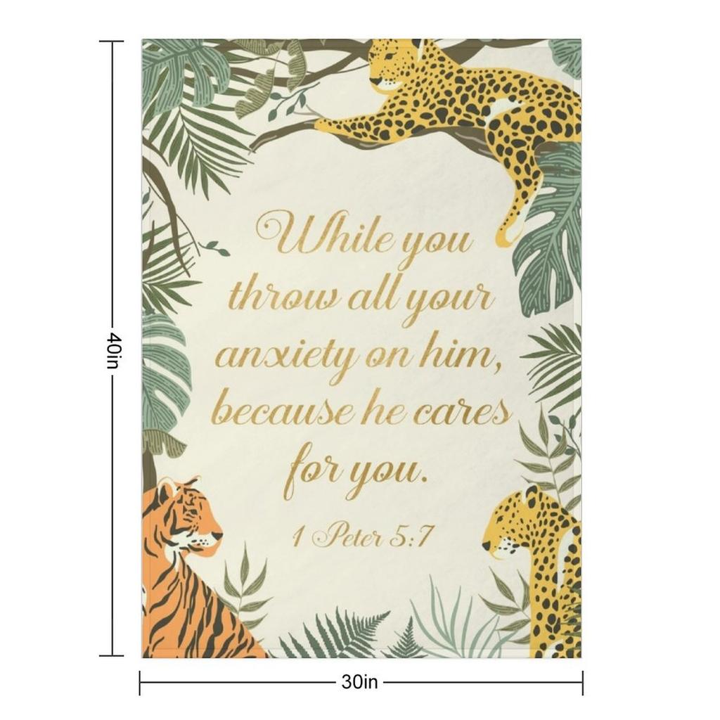 1 PETRUS 5:7 Überwurfdecke Bettplaid Stofftiere Mode Sofas warm für Winter Decken