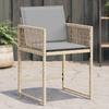 Vidaxl Garden Chairs With Cushions, 4 Pcs, Mixed Beige, Poly Rattan