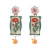 Charm Metal Geometric Stud Earrings Painting Bohemian Dangle Earring  Gift