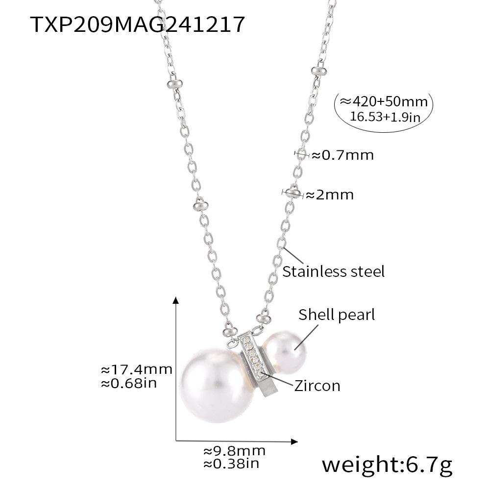 Qiong Yao Luxury Zircon & Shell Pearl Constellation Necklace and Earrings Set