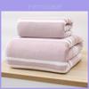 Coral Fleece Towel Set With Stripe Design For Couples Home Bath And Face Use
