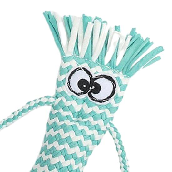 Yousheng Cotton Rope Dog Chew Toy Handmade Cartoon Big Eyes Squeaky Pet Toy Bite Resistant Small Dogs Teething Interactive Toy Pet
