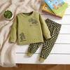 Kids Boys Sweater Set With Cotton Fabric And Abstract Prints For Autumn Winter Play