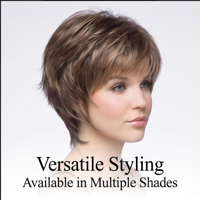 Women's Short Wavy Synthetic Wig - Natural Mixed Brown Hairpiece, Breathable & Lightweight for Daily, Party & Casual Wear, Ready Stock