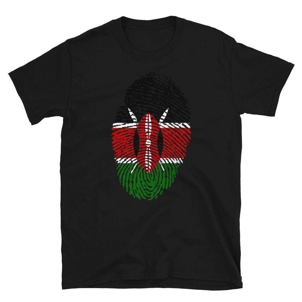 Kenya Flag Fingerprint T-Shirt 3XL