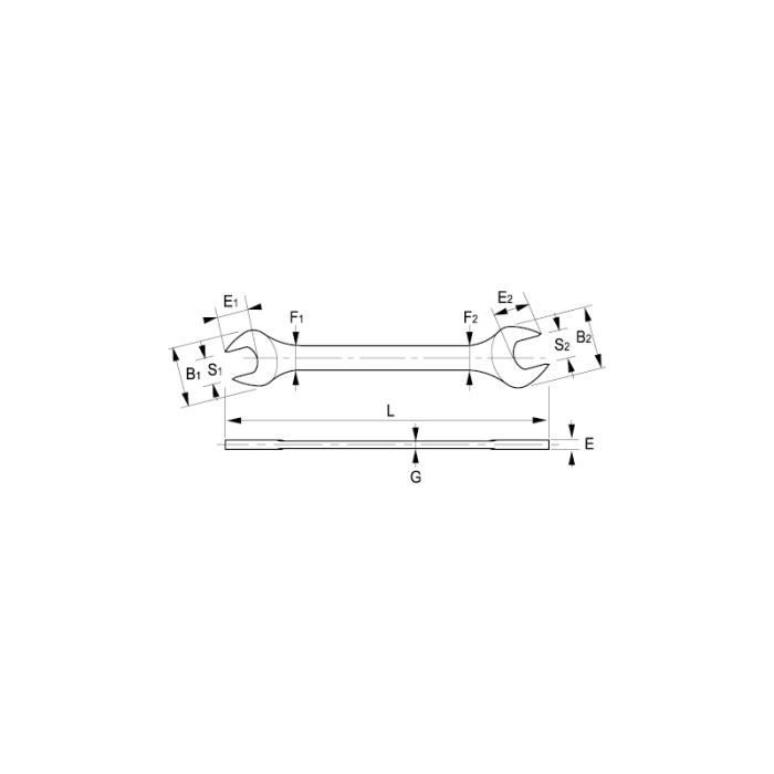 Clé à fourche double - IRIMO - 30x32 mm - Alliage d'acier haute performance - Finition mate - Dureté 42-50 HRc