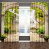 3D Print Blue Beach Sea and Natural Forest Drapes Window Curtain Bedroom Decorative Curtain 2 Panel for Living Room