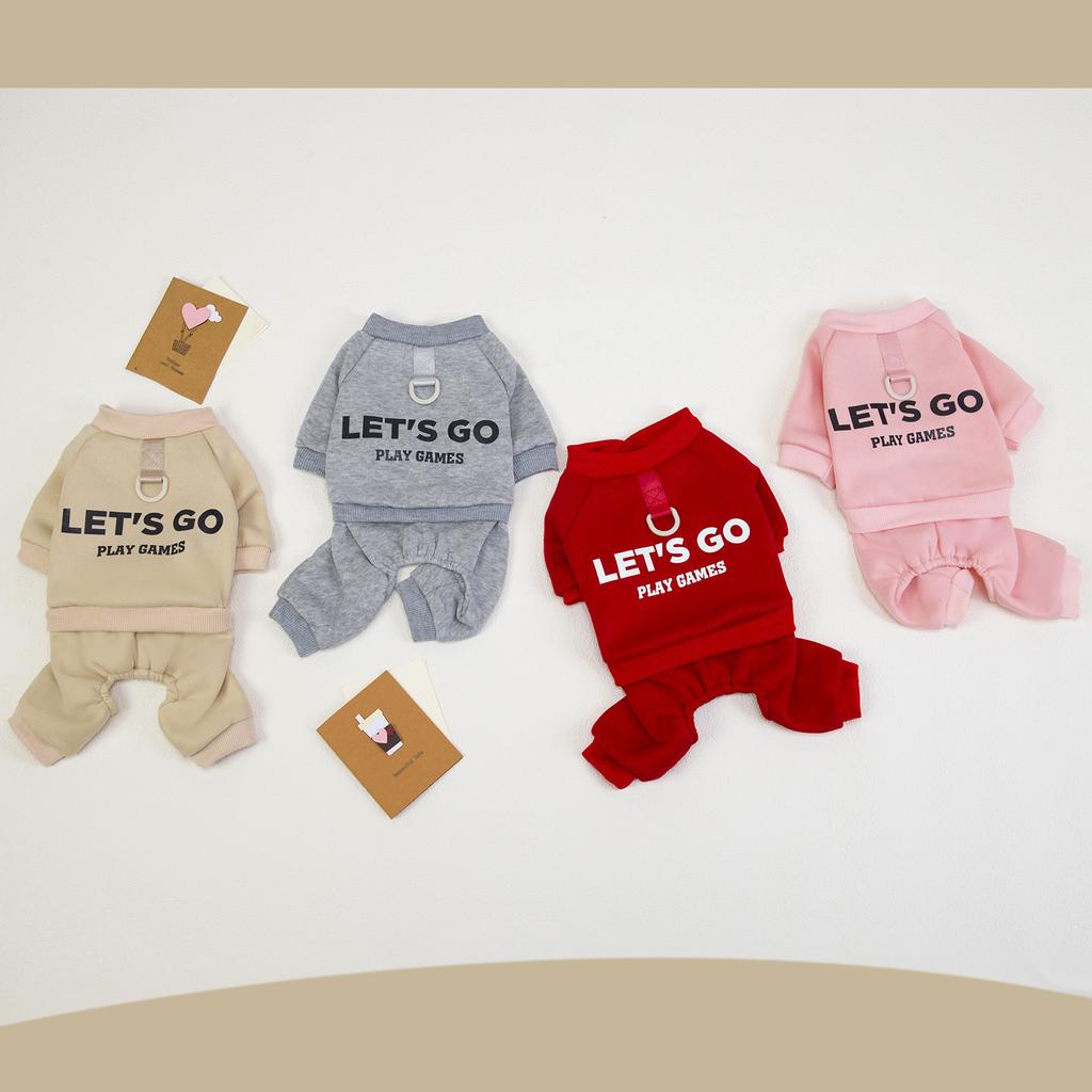 Fleece Lined Winter Dog Clothes Four Legged Full Body Warm Outfit Thermal Insulated Pet Apparel for Small Dogs Cold Weather Protection