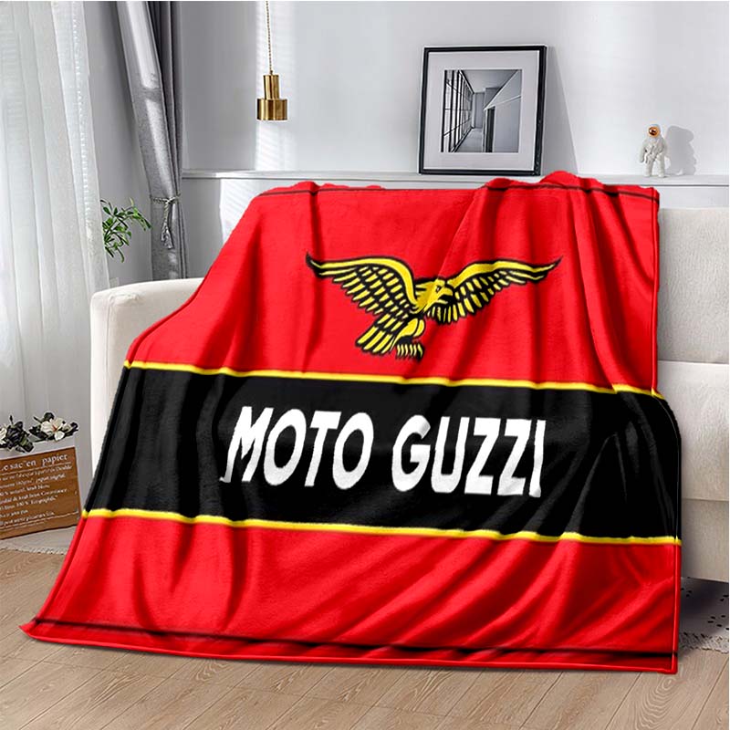 3D Retro Motorcycle G-Guzzi Flannel Printed Blanket Home Sofa Bed Warm Oversized Home Bedding Office Picnic Gift Soft Blanket