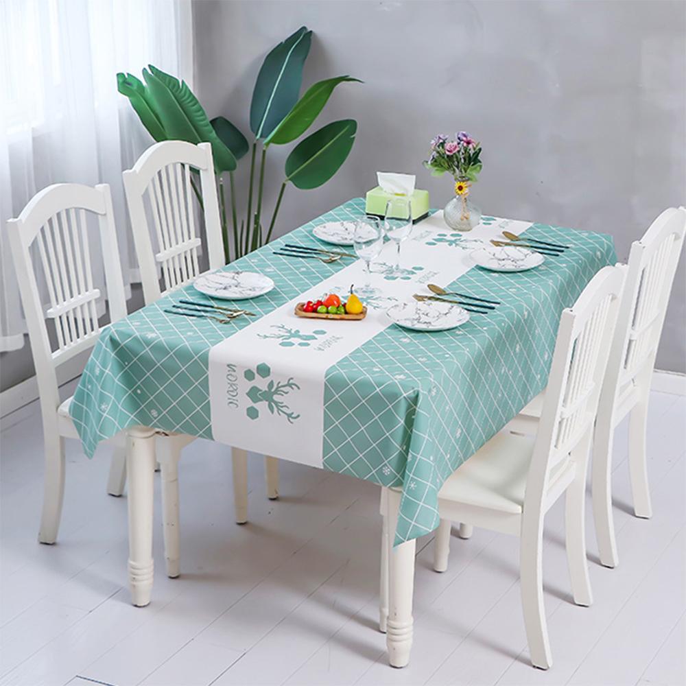 Tablecloth Peva Waterproof Oilproof Anti -Scald Rectangular Grid Dust Cloth Table Clothes For Dining Table Party Event Room Decor