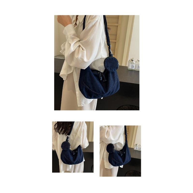 Denim Dumpling Bag Bag Female New Simple Solid Color Ladies Shoulder Crossbody Casual Lightweight Girl Bag