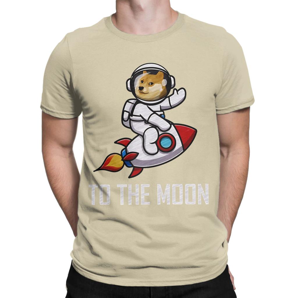 Dogecoin To The Moon Rocket Funny 100 Cotton Tshirt Dogecoin Tees Tops For Unisex