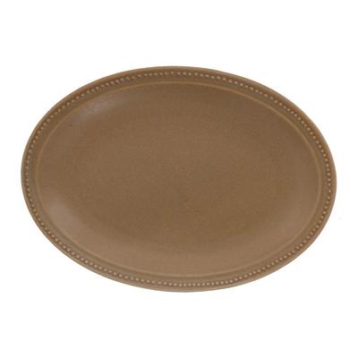 Zastawa stołowa East Oval Plate Dot Oval Plate 24cm Porcelana Mocha