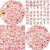 50 Cartoon Pink Snack Doodle Stickers Personalize Your Guitar Notebook And Suitcase With Waterproof Diy Decor