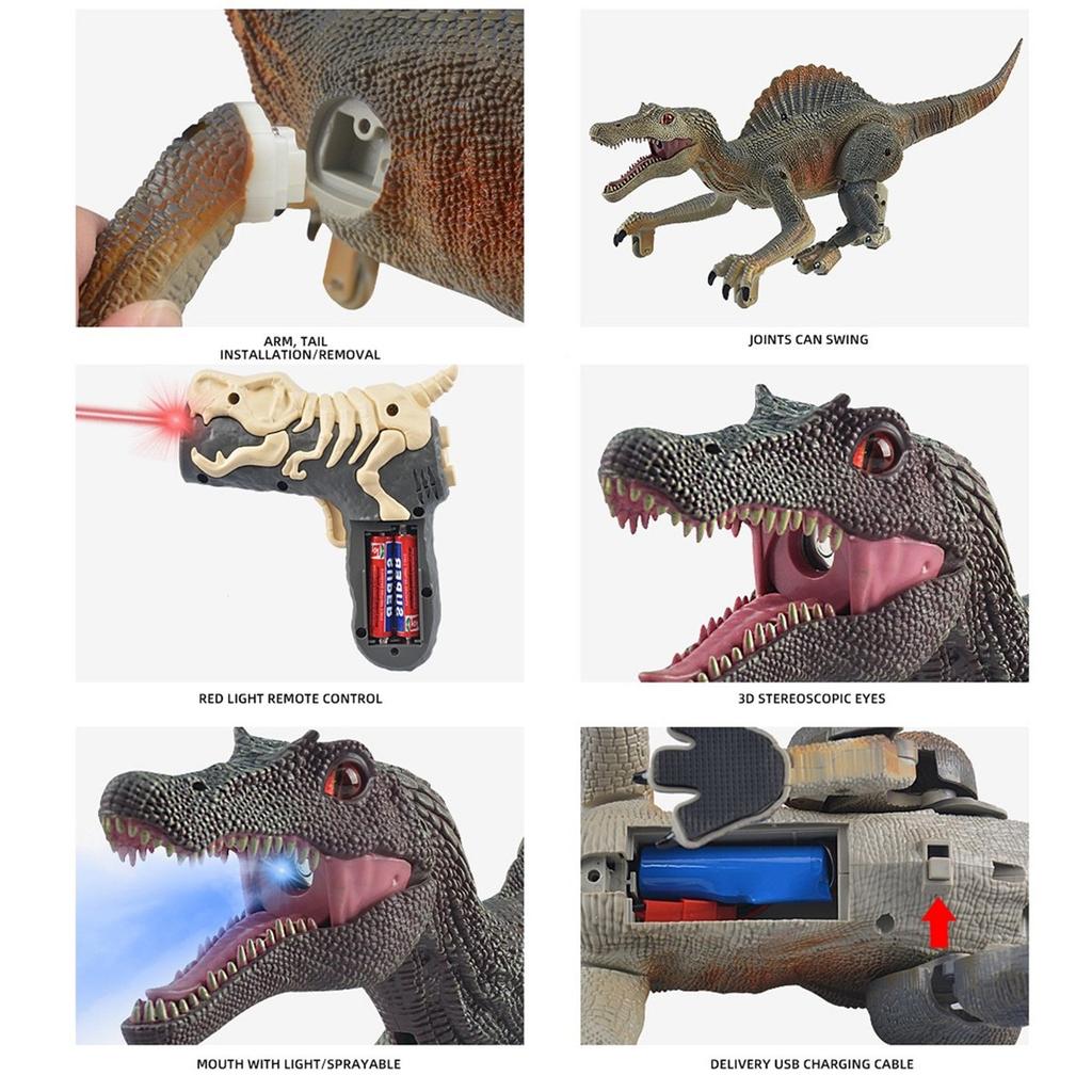 Remote Control Dinosaur Sound Photoelectric Light Induction Simulation Spray Mechanical Dinosaur Model Toy