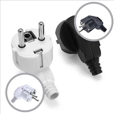 250V 16A Montage EU Schuko Stecker Wiederverdrahtbarer Stecker 4,8mm Stift für Netzkabel