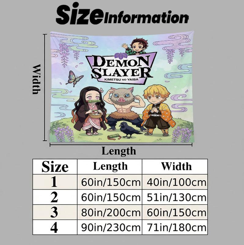 Gobelin Ścienny Demon Slayer Estetyczna Dekoracja Ścienna Koc z Drukowanej Tkaniny Dekoracyjne Gobeliny Do Sypialni Salonu Wystrój Domu