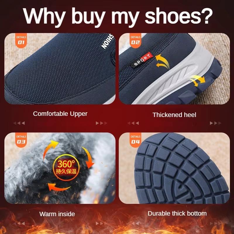 Cotton shoes for men in autumn and winter for outdoor wear. One foot snow boots with thick velvet and lightweight cotton boots