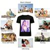 Cyber Style Purple Hair Girl Print Top Trendy Korean Cool Casual Loose Crew Neck Short Sleeve T-Shirt Pure Cotton T-shirt